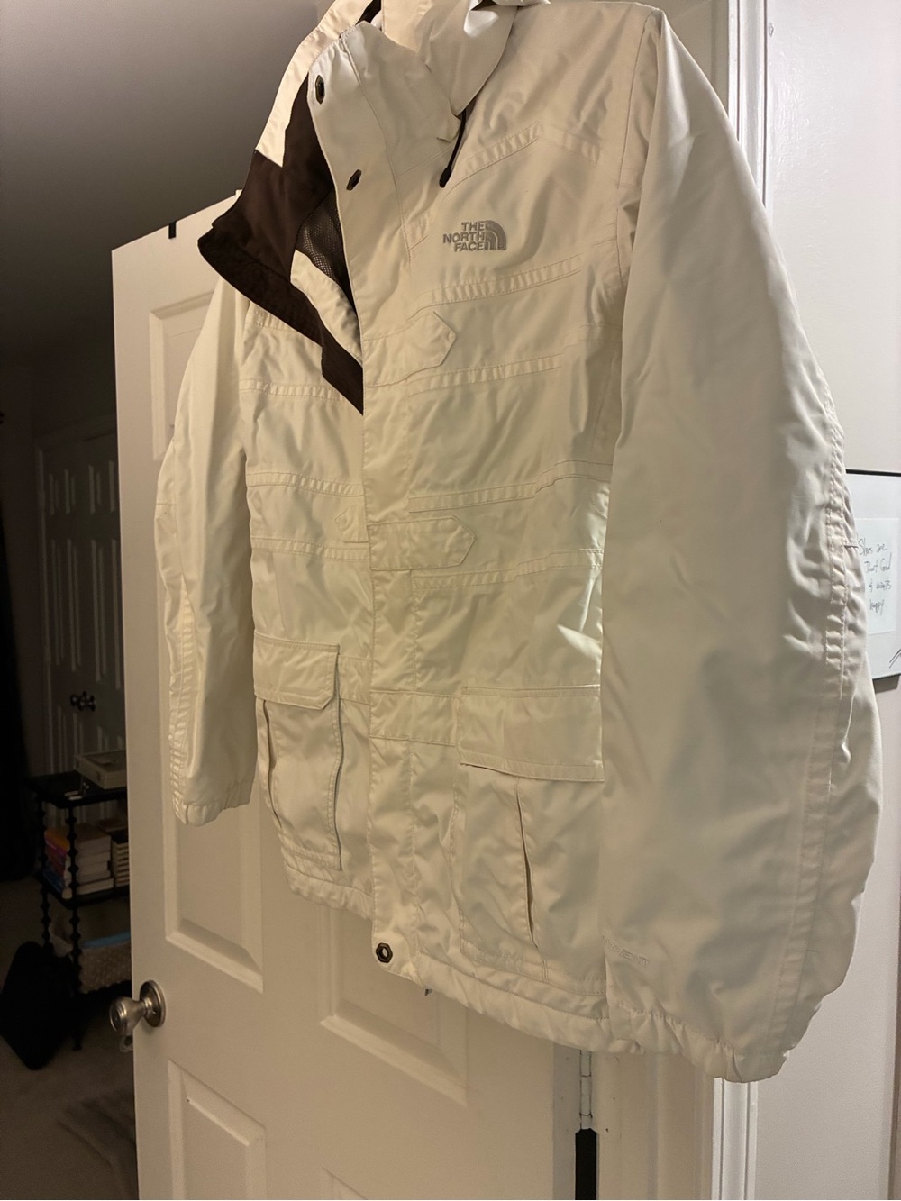 The North Face Womens White Hooded Insulated Jacket